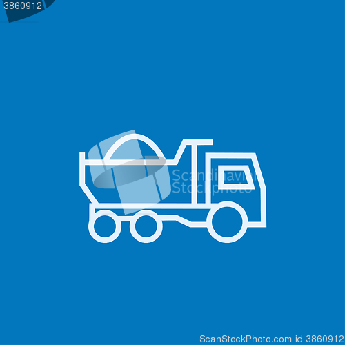 Image of Dump truck line icon.