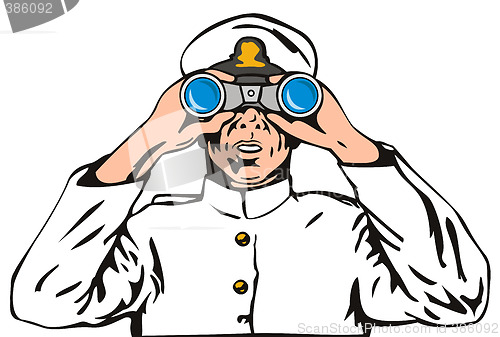 Image of Navy captain with binoculars