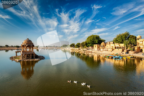 Image of Indian landmark Gadi Sagar in Rajasthan