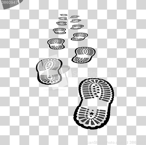 Image of Shoe print on chekered background