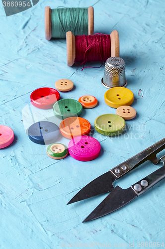 Image of Colorful plastic buttons