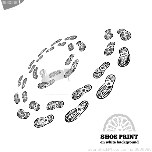 Image of Shoe print on white