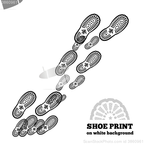 Image of Shoe print on white