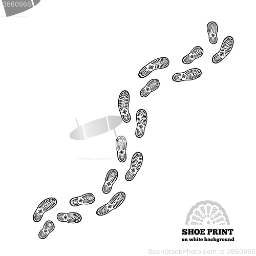Image of Shoe print on white