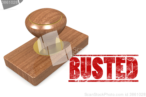 Image of Busted red rubber stamp 