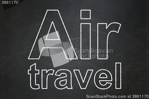 Image of Vacation concept: Air Travel on chalkboard background