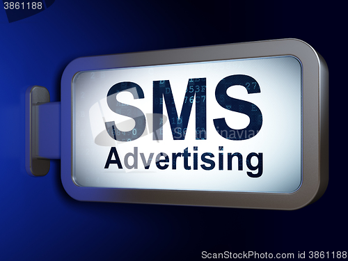 Image of Marketing concept: SMS Advertising on billboard background