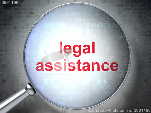 Image of Law concept: Legal Assistance with optical glass
