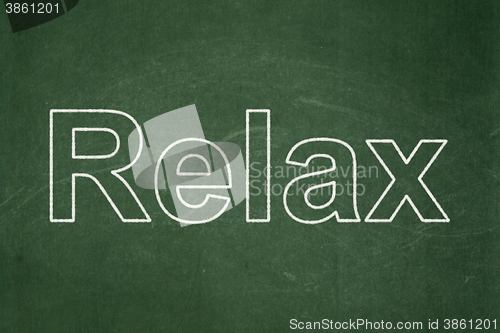 Image of Entertainment, concept: Relax on chalkboard background