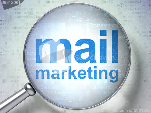 Image of Marketing concept: Mail Marketing with optical glass