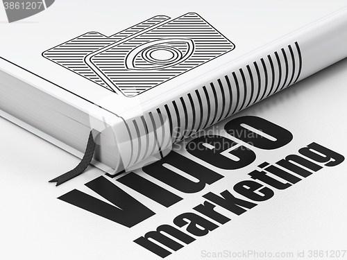 Image of Business concept: book Folder With Eye, Video Marketing on white background