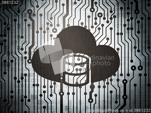 Image of Software concept: circuit board with Database With Cloud