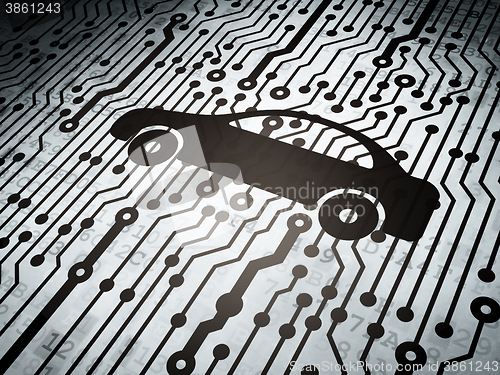 Image of Travel concept: circuit board with Car