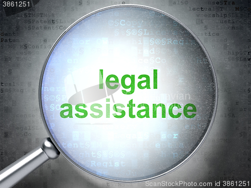 Image of Law concept: Legal Assistance with optical glass