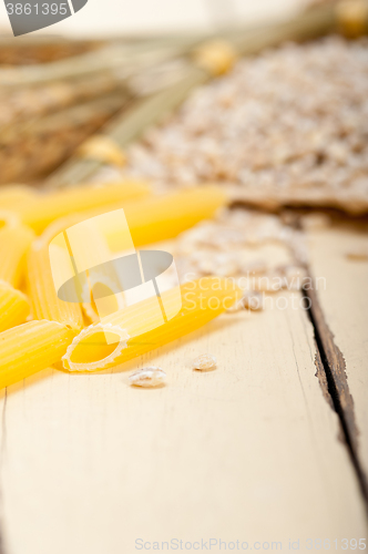 Image of Italian pasta penne with wheat