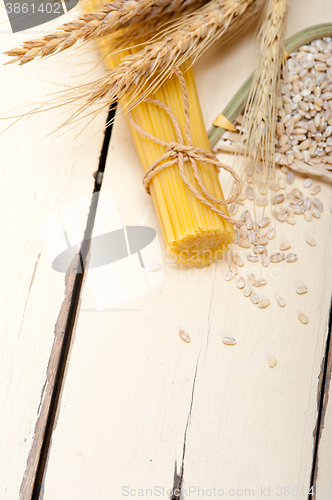 Image of organic Raw italian pasta and durum wheat 