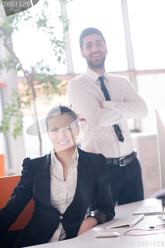 Image of portrait of business couple at office