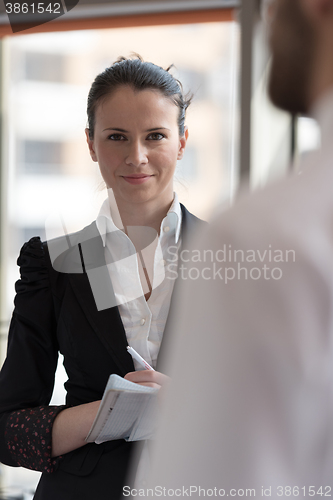Image of young businesswoman portrait at office