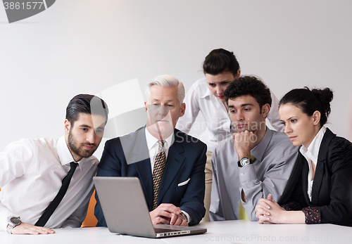 Image of business people group on meeting at modern startup office