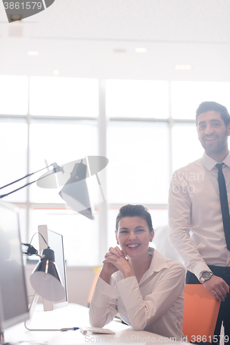 Image of portrait of business couple at office