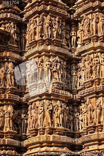 Image of Famous stone carving sculptures of Khajuraho