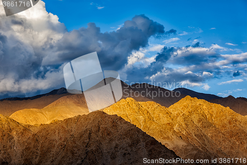 Image of Himalayas Zanskar range on sunset