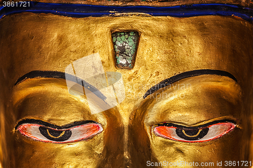 Image of Eyes of Maitreya Buddha  close up
