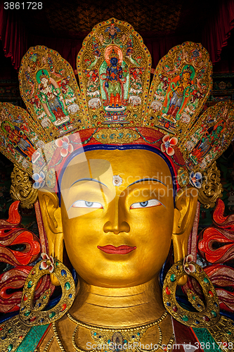Image of Maitreya Buddha in Thiksey Gompa
