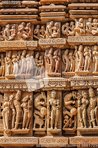 Image of Sculptures on Khajuraho temples