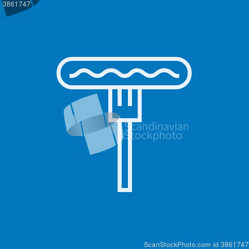 Image of Sausage on fork line icon.