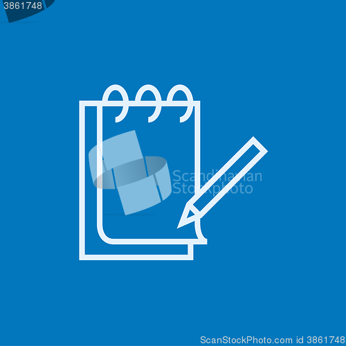 Image of Notepad with pencil line icon.