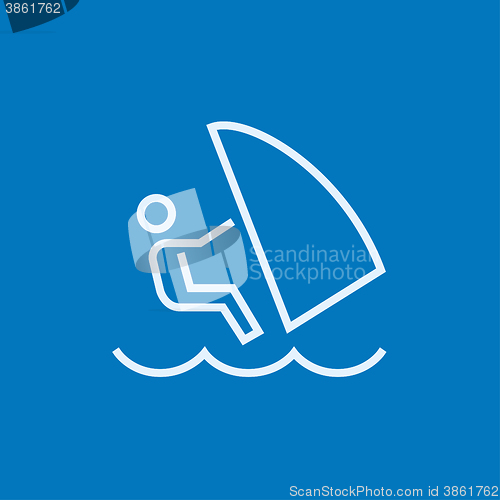 Image of Wind surfing line icon.