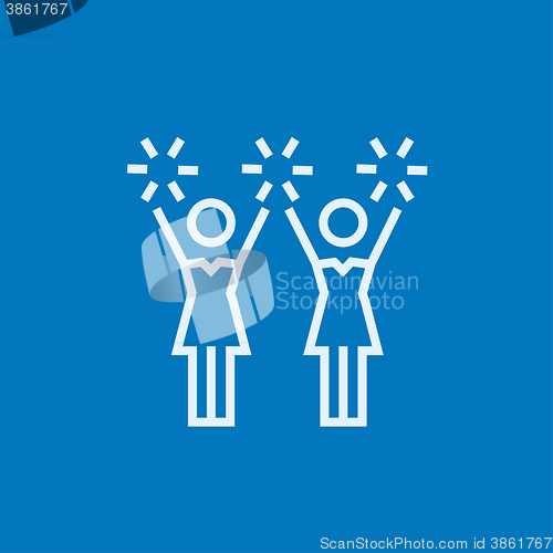 Image of Cheerleaders line icon.