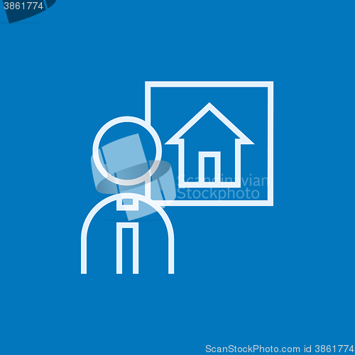 Image of Real estate agent line icon.