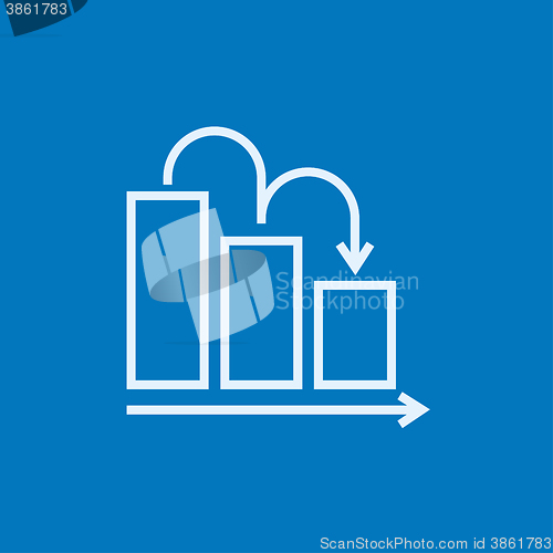 Image of Bar chart down line icon.