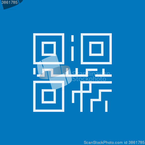 Image of QR code line icon.