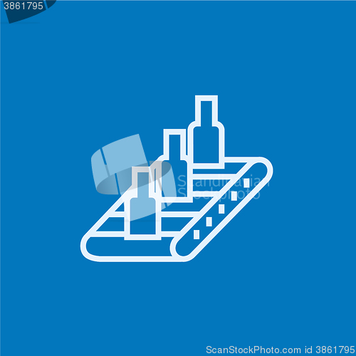 Image of Conveyor belt system line icon.