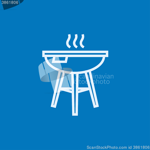 Image of Kettle barbecue grill line icon.