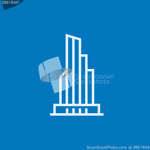 Image of Skyscraper office building line icon.