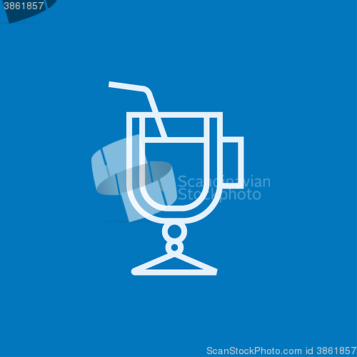 Image of Glass with drinking straw line icon.