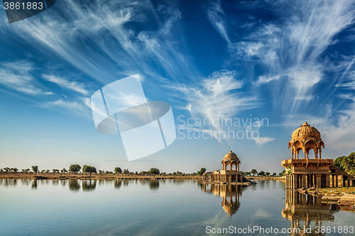 Image of Indian landmark Gadi Sagar in Rajasthan