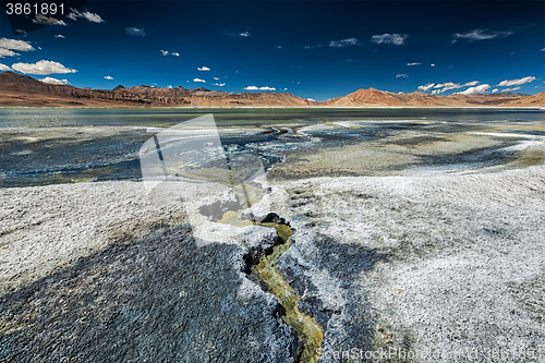 Image of Mountain lake Tso Kar in Himalayas