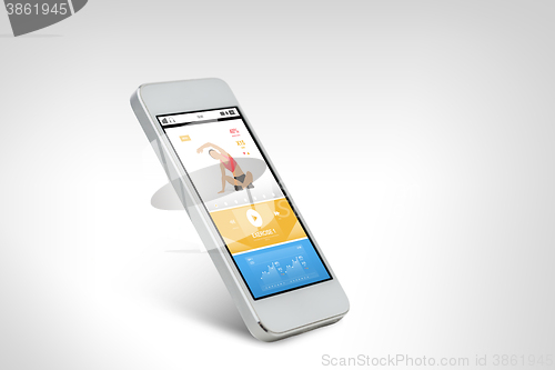 Image of smarthphone with sports application on screen