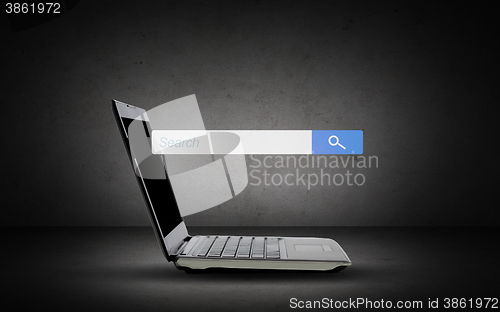 Image of laptop with internet search browser on screen