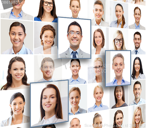 Image of collage with many business people portraits