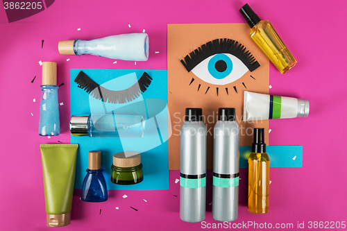 Image of cosmetics set for make-up 