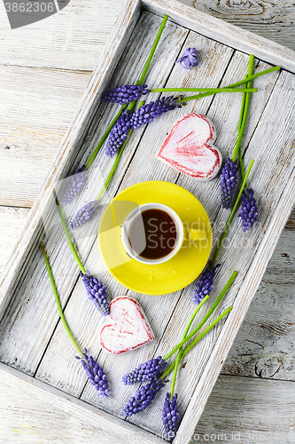 Image of Tea and hyacinths