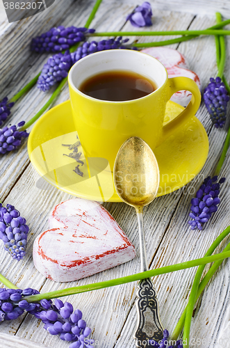 Image of Tea and hyacinths