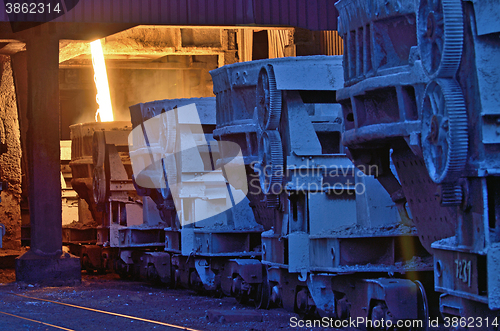 Image of Hot metal ladle car transportation