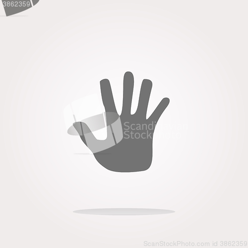 Image of vector hand icon on web button. Web Icon Art. Graphic Icon Drawing